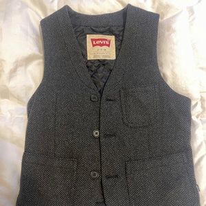 Levi's x Levi's Made & Crafted - Wool Herringbone Vest / Waistcoat in Grey - S
